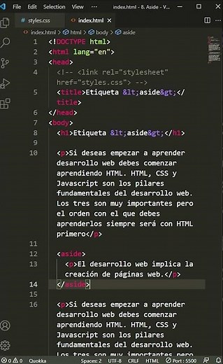 ❌ Estas usando las ETIQUETAS HTML MAL!!! 😱 APRENDE a usar ASIDE correctamente #Shorts - 08