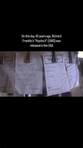 10K views · 118 reactions | On this day, 42 years ago, Richard Franklin’s «Psycho II» (1983) was released in the USA | History of Cinema | Facebook