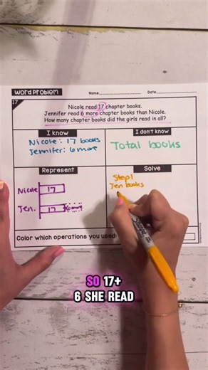Word problems can be hard to teach but I got my students using my Solve in 4 Strategy to help break down the problem. Want these problems ? Click the link in my bio “2-3rd Grade Word Problem”