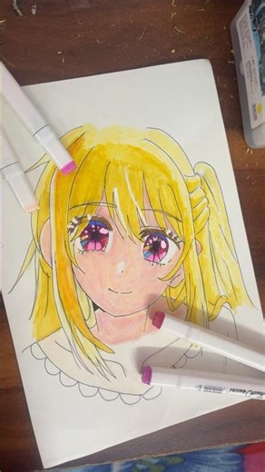 Drawing RUBY hoshino black eyes #drawing #animeeart #animeeart #animedrawing