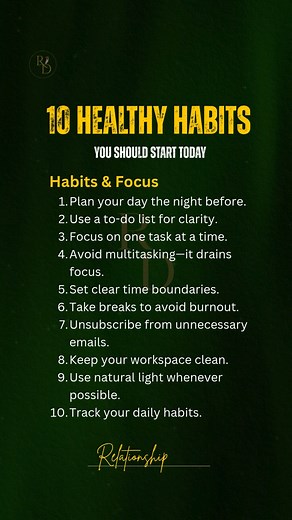 25K views · 161 reactions | 10 Healthy Habits You Should Start Today | Relationship guide | Facebook