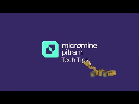 Micromine Pitram Tech Tips #3