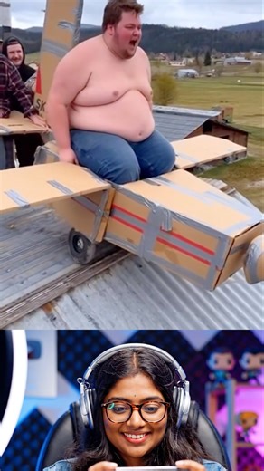 Cardboard Airplane Test Goes Wild! 😂 #Shorts#FunnyShorts#ComedyShorts#CardboardPlane#DIYFail#Viral