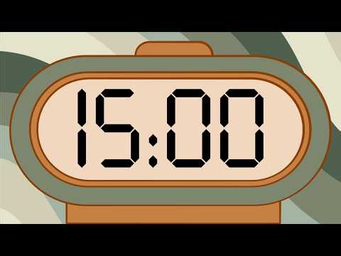 15 Minute Simple Finals Study Timer (No Music, Soft Synth Alarm at End)