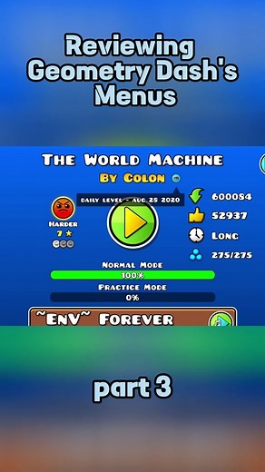 Reviewing Geometry Dash's Menus