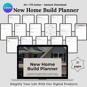 New Home Build Planner, Renovation Planning Checklist, Construction Project Organizer, Custom Home Budget Tracker, Dream Home Planning - Etsy
