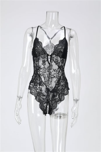 GIRLMERRY Sexy slight stretch see through lace hollow out teddy collection Wholesale GA020254