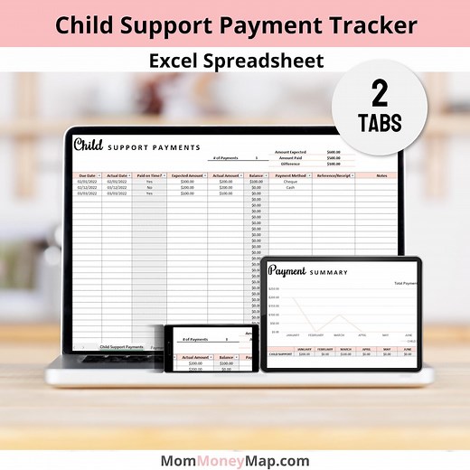 Child Support Payment Tracker Excel Spreadsheet, Child Expense Reimbursement, Child Support Alimony Spreadsheet, Co-parenting Support - Etsy