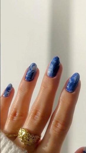 DIY Blue Nail Art