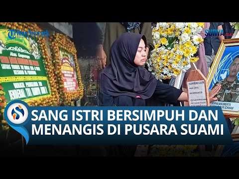 Hana's tears flowed at her husband's grave, Sergeant Nur Ichwan's funeral at the Magelang Heroes'...