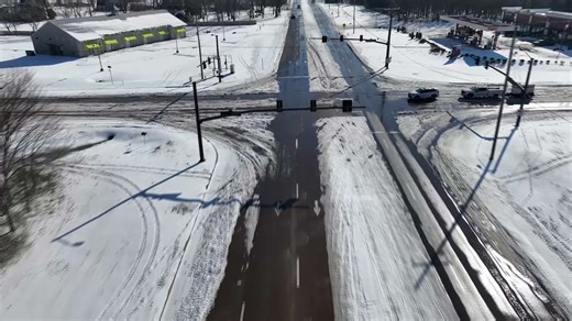 Drone video: Snow in Southaven, MS