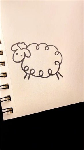 Guess the Animal?🧐👀 #art #drawing #howtodraw #sketch #cute #easydrawing #sheep #tutorial