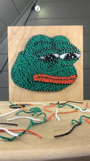 String Art Painting Tutorial Featuring Pepe the Frog