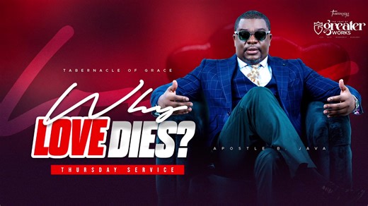 MIDWEEK SERVICE "WHY LOVE DIES" LIVE BROADCAST To partner with us, kindly use any of the platforms listed below: *PAYPAL* https://paypal.me/abjministries?country.x=ZA&locale.x=en_US *INTERNATIONAL BANK TRANSFER* *Account Name:* Apostle B Java Ministries *Bank:* FNB South Africa , *Branch:* Northgate *Account Type:* Gold Business Account *Swift Code:* FIRNZAJJ *Account Number* 62817442346 | Apostle B. Java Ministries Int.