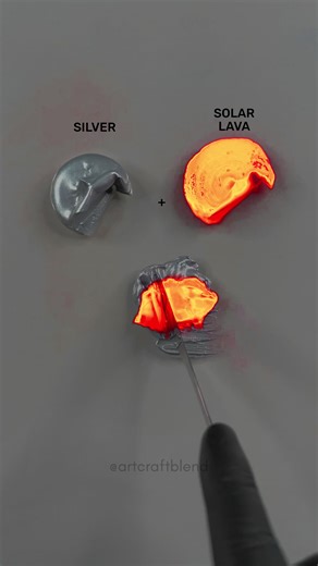 When Silver Touches Solar Lava, Fire Is Born #colormixing #satisfying | solar lava color