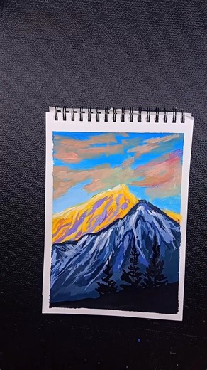 Mountain Scenery Acrylic Painting #shorts