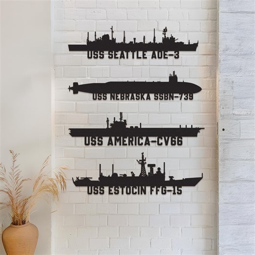 Custom US Navy Warships Metal Sign, Personalized Battleship Wall Art, Navy Veteran Gift, Navy Dad Gift, Military Metal Decor - Etsy
