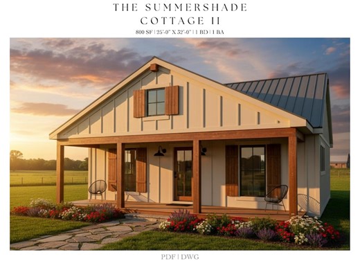 Modern Farmhouse Cottage Floor Plans: 800 SQ FT (digital Download) - Etsy