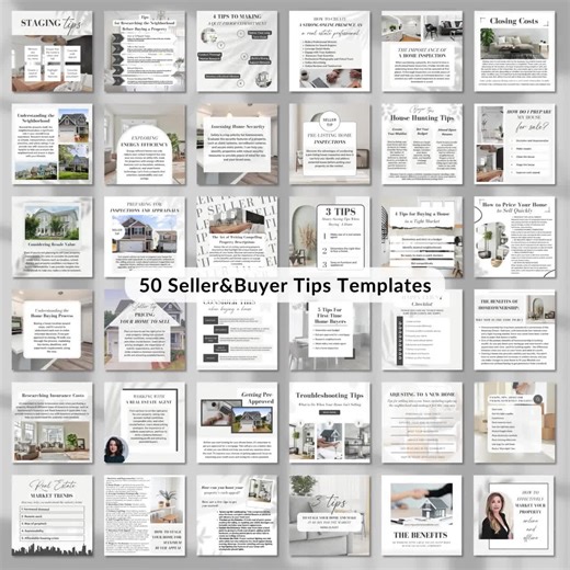 50 Real Estate Buyer and Seller Tips Instagram Posts, Realtor Tips Templates, Real Estate Agent Tips,property Social Media Canva Templates - Etsy