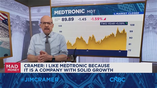 Medtronic is a company with solid growth, I like it, says Jim Cramer