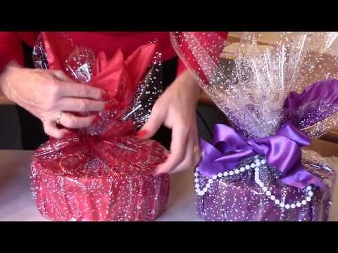 Gift Wrap Round Tin of Sweets