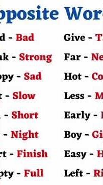 Opposite Words for Class 1–5 | Easy English Practice 🏫