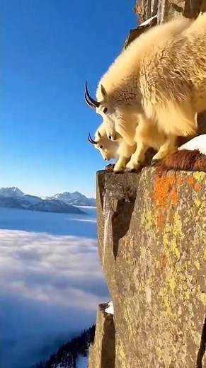 Mountain Goats Climbing an Impossible #shortvideo #animals #climbing