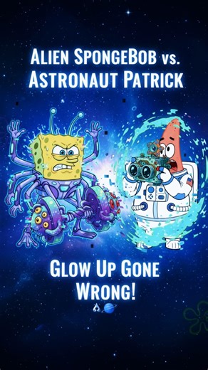 SPONGEBOB ALIEN vs PATRICK ASTRONAUT Epic Glow Up Fail! 😱👽🪐 #shorts
