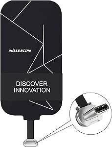 Nillkin Wireless Charging Receiver and Adapter, Qi Wireless Charger Receiver Module for Google Pixel 3A XL, Samsung Galaxy A13/A14/A15/A42, LG and Other USB C Phones, Type C Long