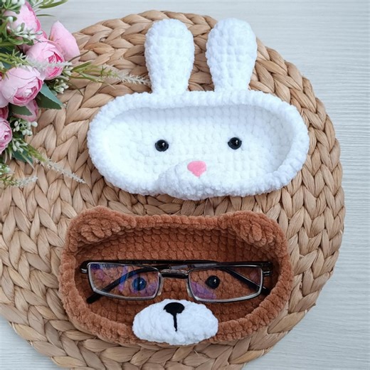 Glasses Holder Crochet Patterns Bear and Cute Bunny Case for Glasses Amigurumi Pattern Eyeglasses Holder Amigurumi Tutorial PDF in Eng - Etsy