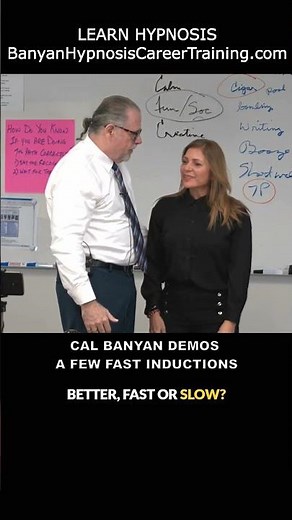 FAST HYPNOTIC INDUCTIONS Cal Banyan Demos His 8 Word Induction Standing and Sitting with Captions