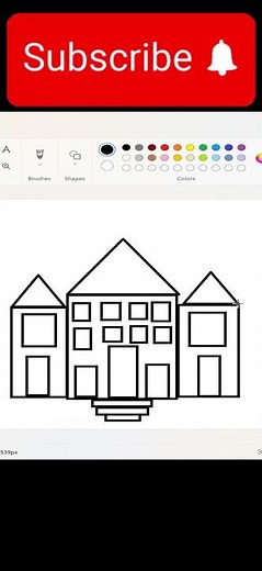 How to draw house in ms paint | paint in computer| art #painting #drawing #art
