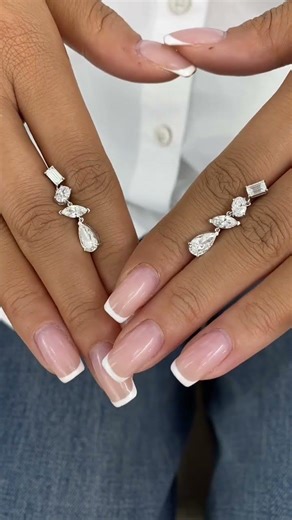 14KW multi shape lab grown diamond drop earrings #LabGrownDiamonds #Earrings #diamond EK10252E03