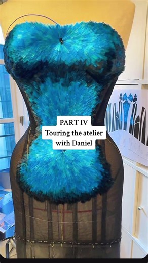 Schiaparelli BTS with Daniel pt 4! Can you believe the feathers. I cannot. #schiaparelli @Daniel Roseberry #fashiontok