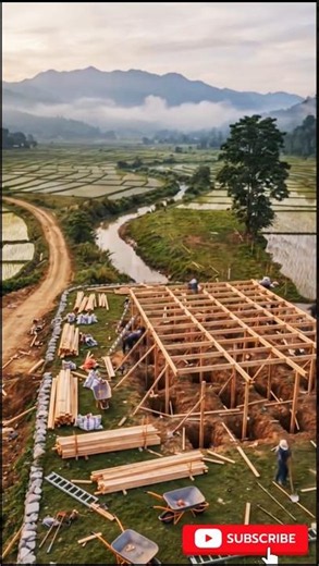 Building a Dream House Beside a River in the Mountains 🏡🌿🏡🌿 #homerenovation #shorts