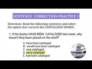 CIVIL SERVICE EXAM REVIEWER 2022 - SENTENCE CORRECTION - EDUCATIONAL VIDEOS