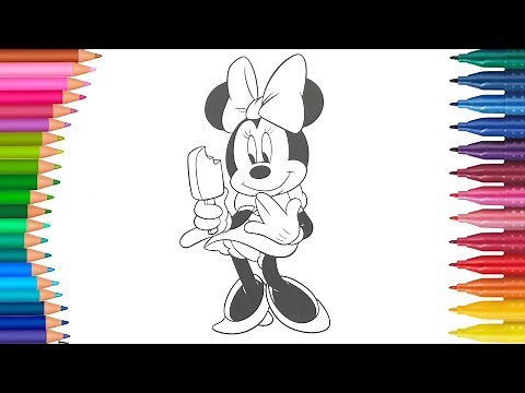 Topolino Minnie Mouse per bambini | Come disegnare e colorare | Piccole Mani Libro Da Colorare