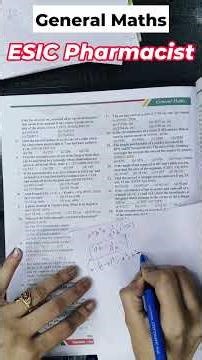 ESIC Pharmacist | General Maths Question #esic_pharmacist #aiimspharmacist #pharmacyindia