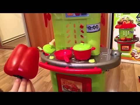 Kitchen set toys. Kids cooking food .Cute video for girls