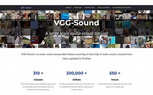 计算机视觉 - 多模态学习 - VGGSound: A Large-scale Audio-Visual Dataset (ICASSP 2020)