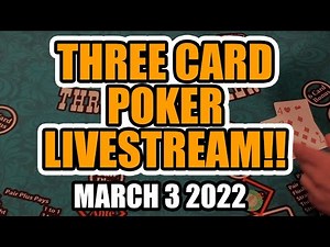 STRAIGHT FLUSH! MASSIVE WIN!! LIVE! 3 CARD POKER! $1000 VS THE CASINO! March 3rd 2022