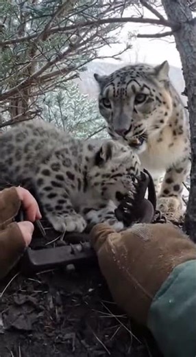 Hands Prying a Clamp in a Tight Alpine Thicket