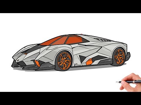 How to draw a LAMBORGHINI EGOISTA / drawing lambo egoista 2013 concept sports car step by step