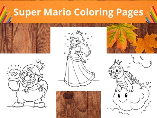 Super Mario Coloring Pages, Kids Printable Activity Book (PDF Download) - Etsy