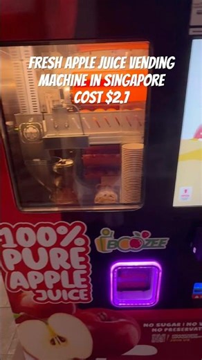 Fresh apple 🍎 juice vending machine in SG 🇸🇬 #singapore #vendingmachine #travel