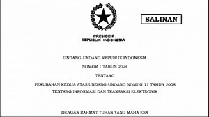 Perubahan Kedua UU ITE Resmi Berlaku, Diteken Jokowi 2 Januari Jadi UU 1 Tahun 2024