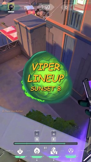 Viper Lineup for Sunset B Site in Valorant