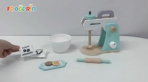 Watch Wooden Toy Mixer Set, Kids Pretend Toy Kitchen Accessories on Amazon Live