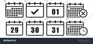 Calendar Date Icon Set Planner Calendar Stock Vector (Royalty Free) 2579344701 | Shutterstock