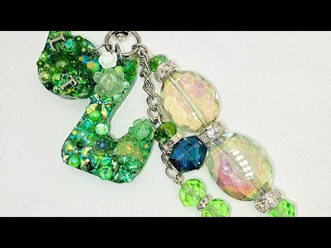 DIY Junk Keychain | Resin Initial Mold Keychain with Charms & Letters